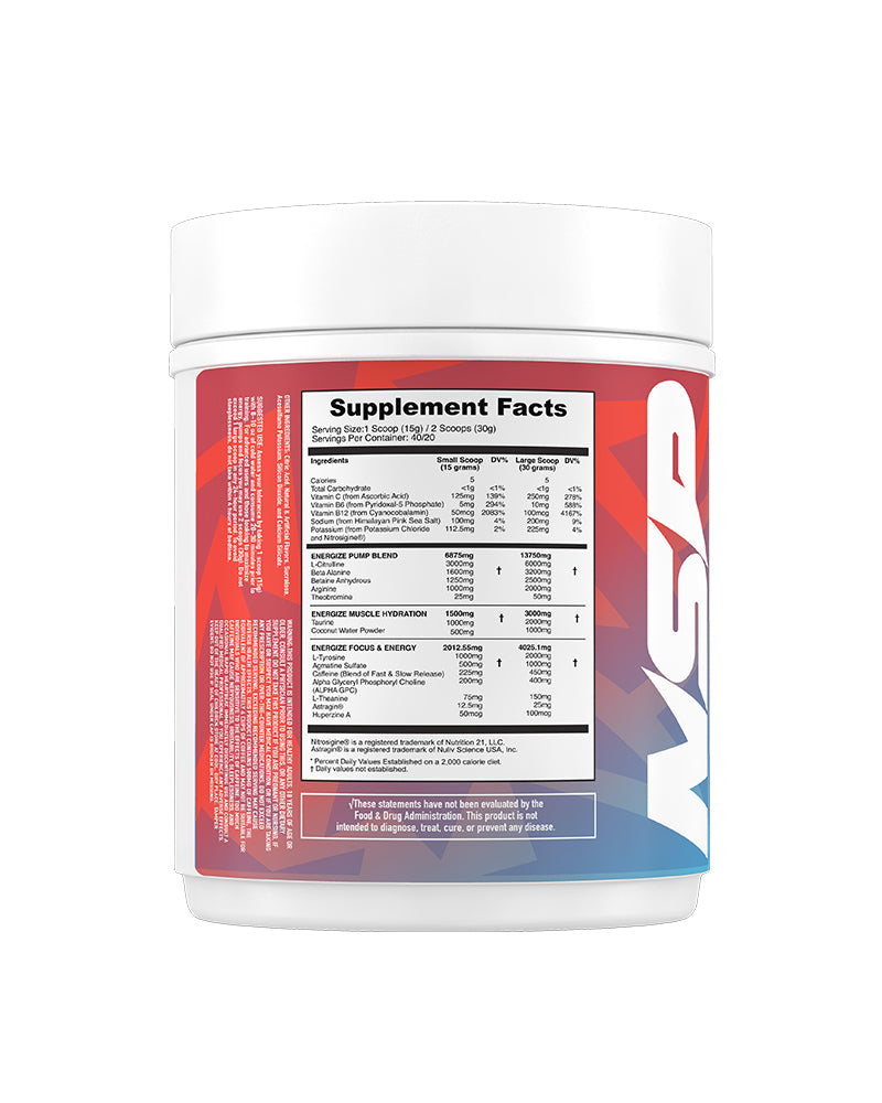 Energize Complete Pre-Workout & Pump Blend Vitamins & Supplements | NSP Nutrition