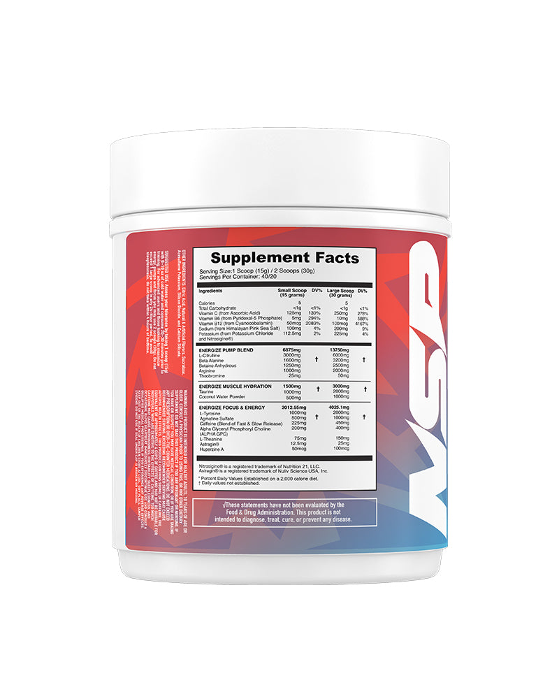 Energize Complete Pre-Workout & Pump Blend Vitamins & Supplements | NSP Nutrition